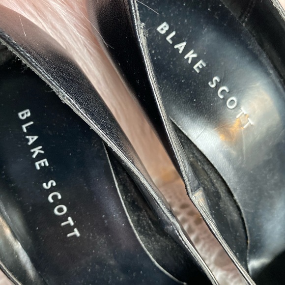 BLAKE SCOTT NELLIE BLACK ROUND TOE LEATHER PUMPS 7M - Picture 6 of 10